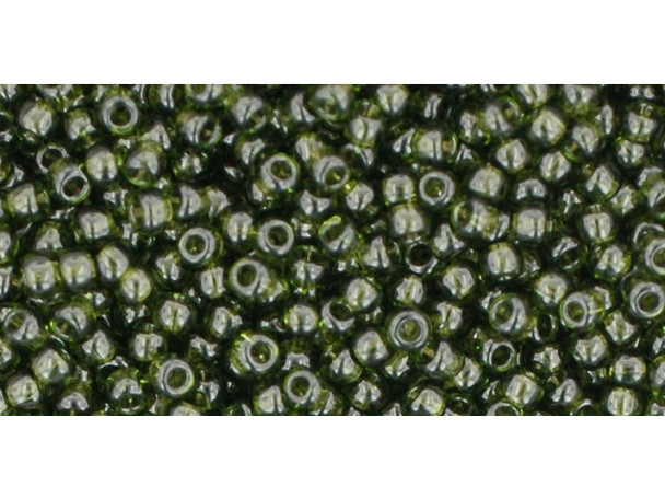 TOHO Glass Seed Bead, Size 11, 2.1mm, Transparent Olivine (Tube)