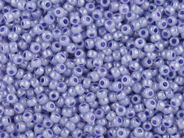TOHO Glass Seed Bead, Size 11, 2.1mm, Ceylon Virginia Bluebell (Tube)