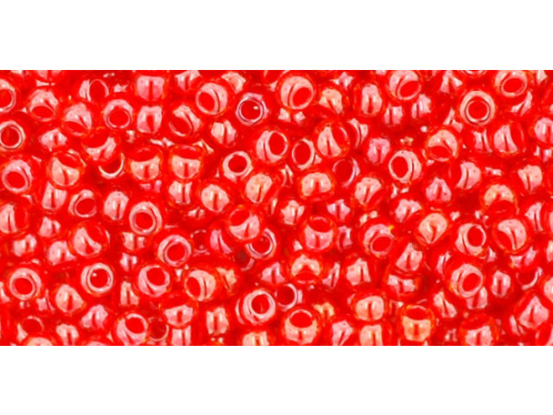 TOHO Glass Seed Bead, Size 11, 2.1mm, Inside-Color Hyacinth/Siam-Lined (Tube)