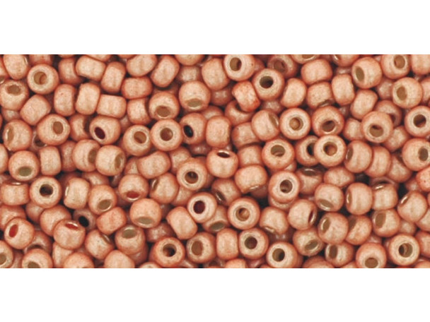 TOHO Glass Seed Bead, Size 11, 2.1mm, PermaFinish - Matte Galvanized Saffron (Tube)