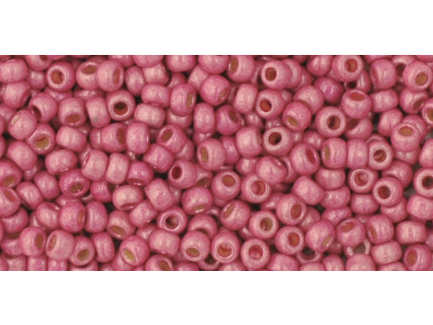 TOHO Glass Seed Bead, Size 11, 2.1mm, PermaFinish - Matte Galvanized Orchid (Tube)