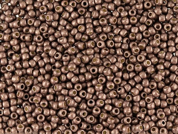 TOHO Glass Seed Bead, Size 11, 2.1mm, PermaFinish - Matte Galvanized Mauve (Tube)