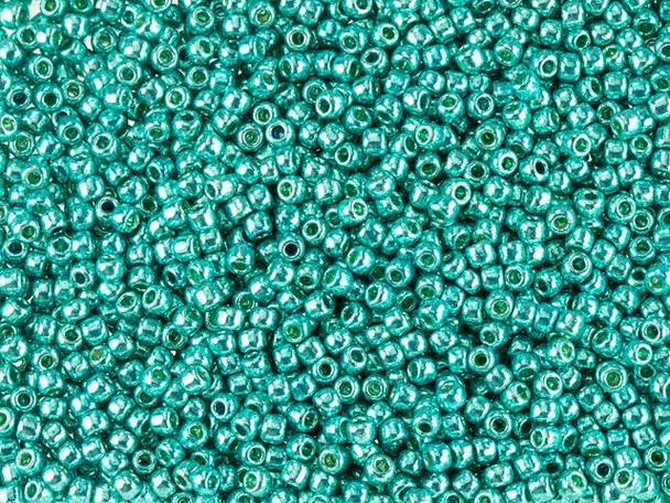 TOHO Glass Seed Bead, Size 11, 2.1mm, PermaFinish Galvanized Teal (Tube)