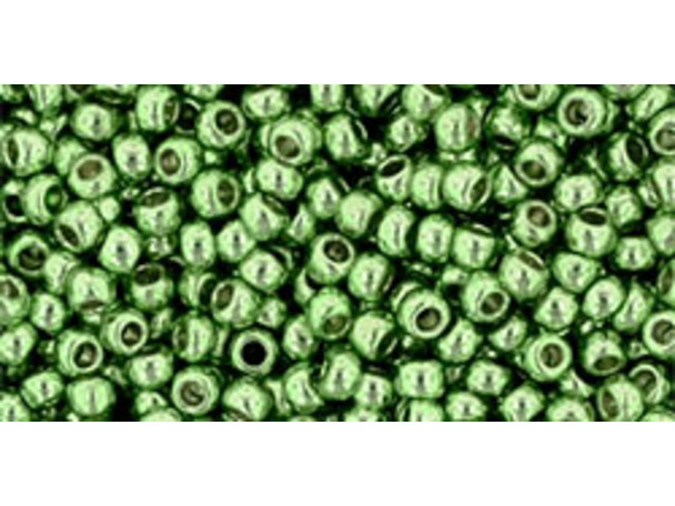 TOHO Glass Seed Bead, Size 11, 2.1mm, PermaFinish - Galvanized Sea Foam (Tube)