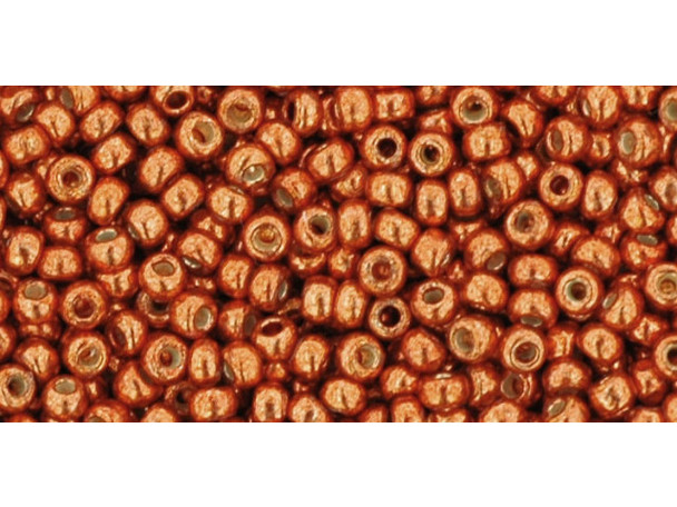 TOHO Glass Seed Bead, Size 11, 2.1mm, PermaFinish - Galvanized Saffron (Tube)