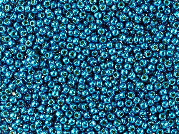 TOHO Glass Seed Bead, Size 11, 2.1mm, Permafinish - Galvanized Turkish Blue (Tube)