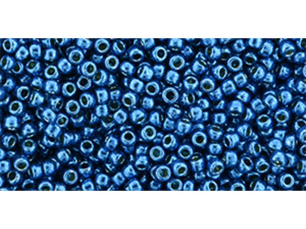 TOHO Glass Seed Bead, Size 11, 2.1mm, Permafinish - Galvanized Turkish Blue (Tube)