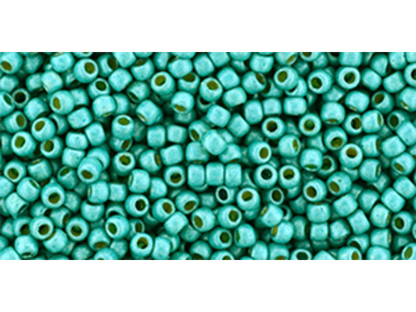 TOHO Glass Seed Bead, Size 11, 2.1mm, PermaFinish - Frosted Galvanized Turquoise (Tube) TOHO Glass Seed Bead, Size 11, 2.1mm, PermaFinish - Frosted Galvanized Turquoise (Tube)