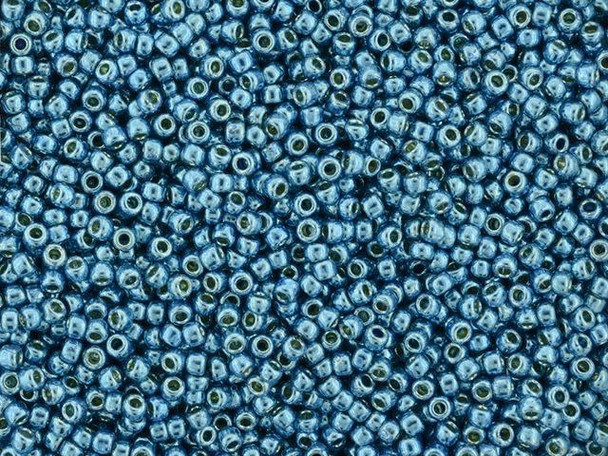 TOHO Glass Seed Bead, Size 11, 2.1mm, Permafinish - Galvanized Aqua Sky (Tube)