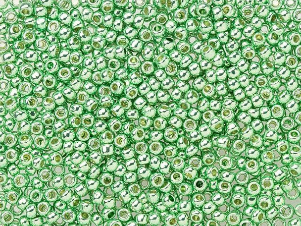 TOHO Glass Seed Bead, Size 11, 2.1mm, PermaFinish - Galvanized Mint Green (Tube)
