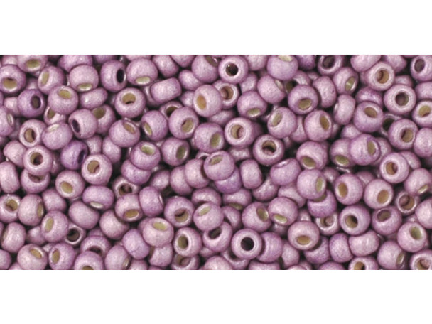 TOHO Glass Seed Bead, Size 11, 2.1mm, PermaFinish - Matte Galvanized Lilac (Tube)