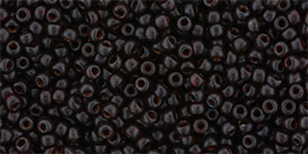 TOHO Glass Seed Bead, Size 11, 2.1mm, HYBRID Transparent Frosted Siam Ruby - Picasso (tube)