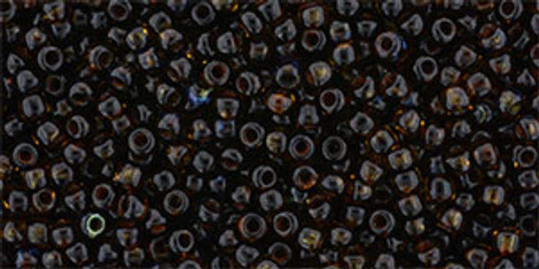 TOHO Glass Seed Bead, Size 11, 2.1mm, HYBRID Transparent Lt Topaz - Picasso (tube)