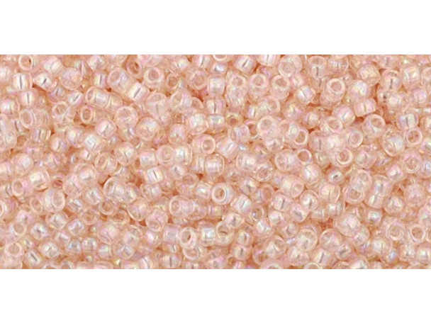 TOHO Glass Seed Bead, Size 15, 1.5mm, Transparent-Rainbow Rosaline (Tube)