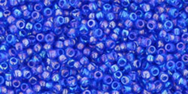 TOHO Glass Seed Bead, Size 15, 1.5mm, Transparent-Rainbow Sapphire (tube)