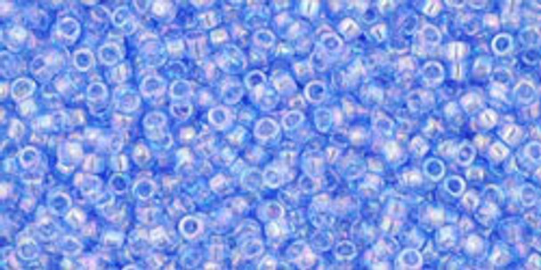 TOHO Glass Seed Bead, Size 15, 1.5mm, Transparent-Rainbow Lt Sapphire (tube)