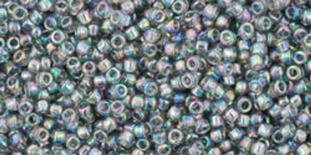 TOHO Glass Seed Bead, Size 15, 1.5mm, Transparent-Rainbow Gray (tube)