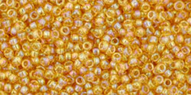TOHO Glass Seed Bead, Size 15, 1.5mm, Transparent-Rainbow Med Topaz (tube)