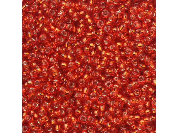 TOHO Glass Seed Bead, Size 15, 1.5mm, Silver-Lined Siam Ruby (Tube)