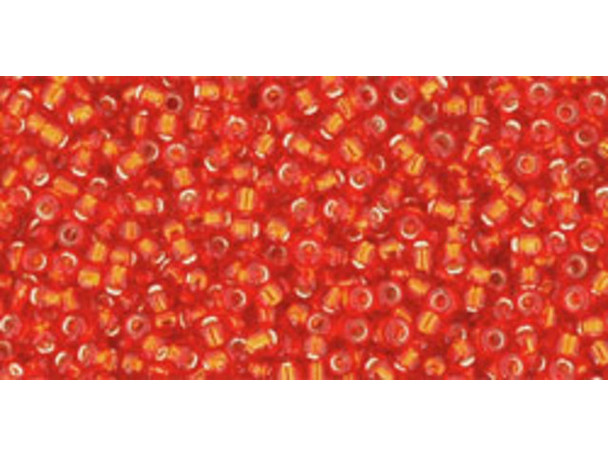 TOHO Glass Seed Bead, Size 15, 1.5mm, Silver-Lined Siam Ruby (Tube)