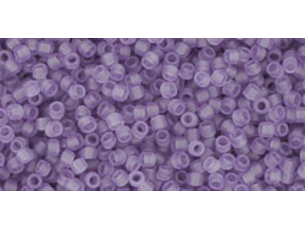 TOHO Glass Seed Bead, Size 15, 1.5mm, Transparent-Frosted Sugar Plum (Tube)