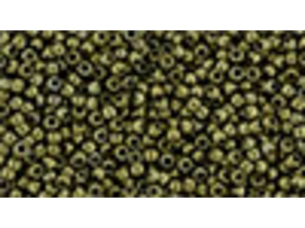 TOHO Glass Seed Bead, Size 15, 1.5mm, Bronze Antique Gold (Tube)