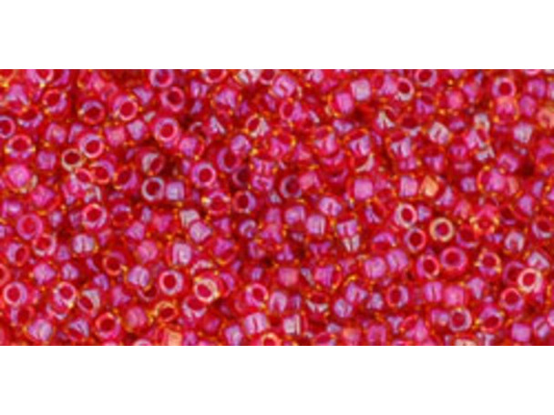TOHO Glass Seed Bead, Size 15, 1.5mm, Inside-Color Rainbow Lt Topaz/Mauve-Lined (Tube)