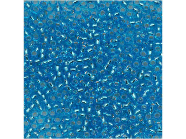 TOHO Glass Seed Bead, Size 15, 1.5mm, Silver-Lined Dk Aqua (Tube)