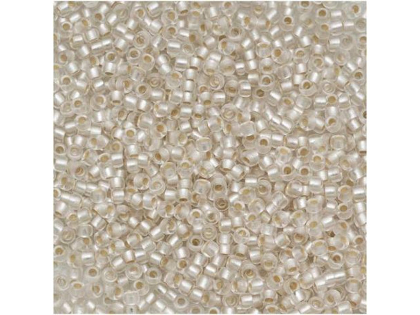 TOHO Glass Seed Bead, Size 15, 1.5mm, Silver-Lined Frosted Crystal (Tube)