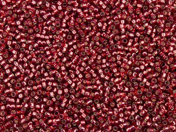 TOHO Glass Seed Bead, Size 15, 1.5mm, Silver-Lined Milky Pomegranate (Tube)