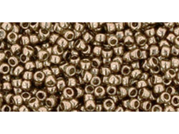 TOHO Glass Seed Bead, Size 15, 1.5mm, Gold-Lustered Montana Blue (Tube)