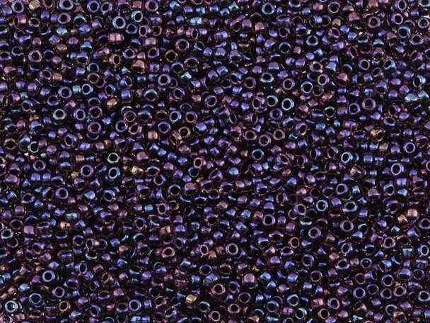 TOHO Glass Seed Bead, Size 15, 1.5mm, Inside-Color Luster Lt Amethyst/Jet-Lined (Tube)