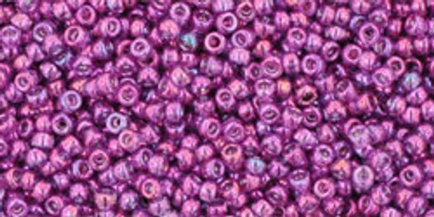 TOHO Glass Seed Bead, Size 15, 1.5mm, Gold-Lustered Dk Amethyst (tube)