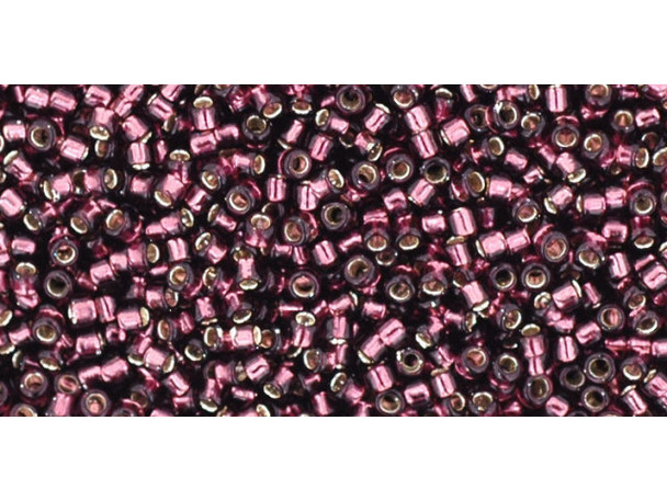 TOHO Glass Seed Bead, Size 15, 1.5mm, Silver-Lined Amethyst (Tube)