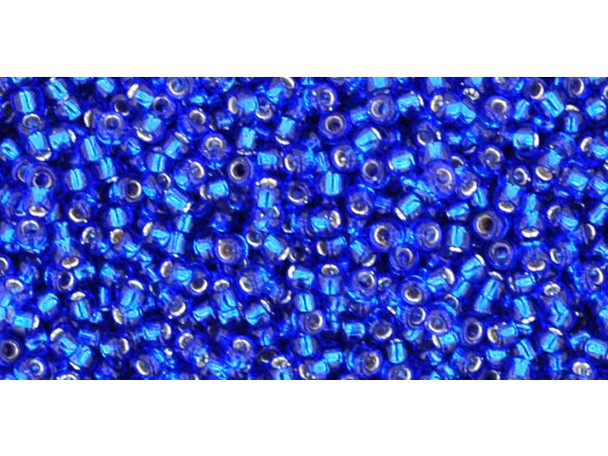 TOHO Glass Seed Bead, Size 15, 1.5mm, Silver-Lined Cobalt (Tube)