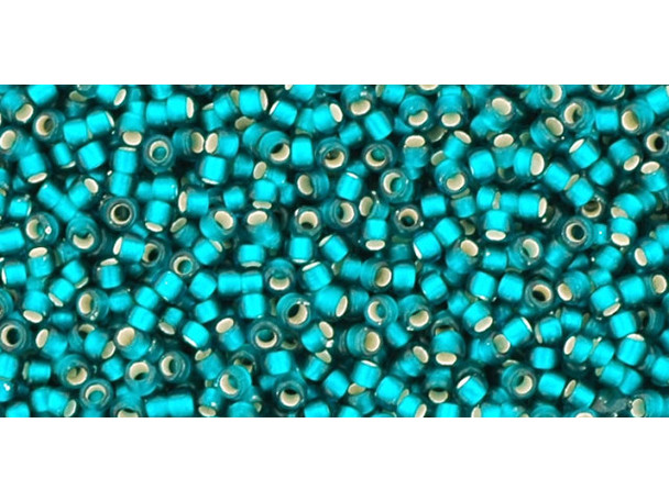 TOHO Glass Seed Bead, Size 15, 1.5mm, Silver-Lined Frosted Teal (Tube)