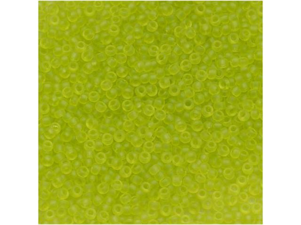TOHO Glass Seed Bead, Size 15, 1.5mm, Transparent-Frosted Lime Green (Tube)