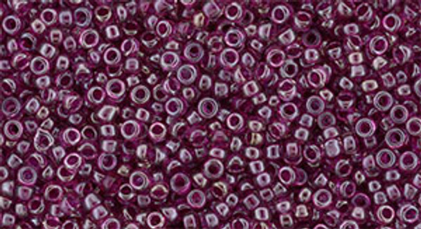 TOHO Glass Seed Bead, Size 15, 1.5mm, Inside-Color Lt Amethyst/Fuschia-Lined (tube)