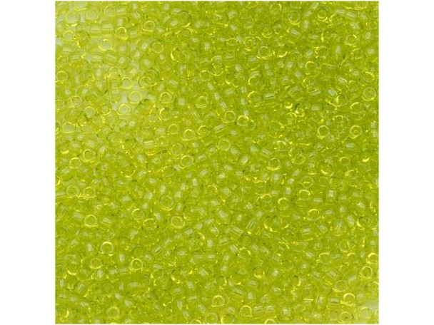 TOHO Glass Seed Bead, Size 15, 1.5mm, Transparent Lime Green (Tube)