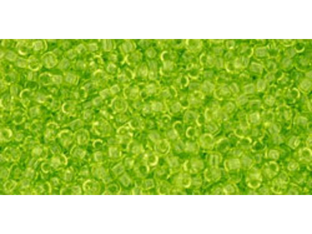 TOHO Glass Seed Bead, Size 15, 1.5mm, Transparent Lime Green (Tube)