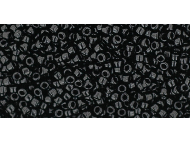 TOHO Glass Seed Bead, Size 15, 1.5mm, Opaque Jet (Tube)