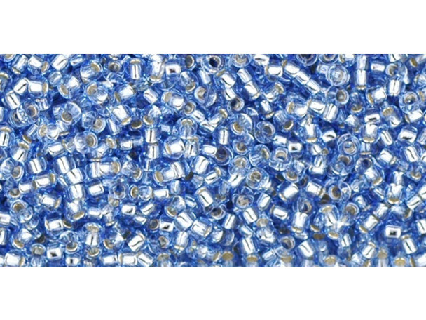 TOHO Glass Seed Bead, Size 15, 1.5mm, Silver-Lined Lt Sapphire (Tube)