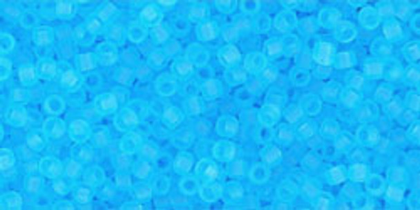 TOHO Glass Seed Bead, Size 15, 1.5mm, Transparent-Frosted Aquamarine (tube)