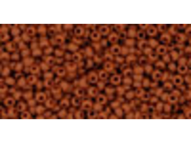 TOHO Glass Seed Bead, Size 15, 1.5mm, Opaque-Frosted Terra Cotta (Tube)