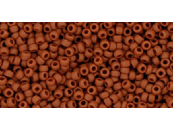 TOHO Glass Seed Bead, Size 15, 1.5mm, Opaque-Frosted Terra Cotta (Tube)