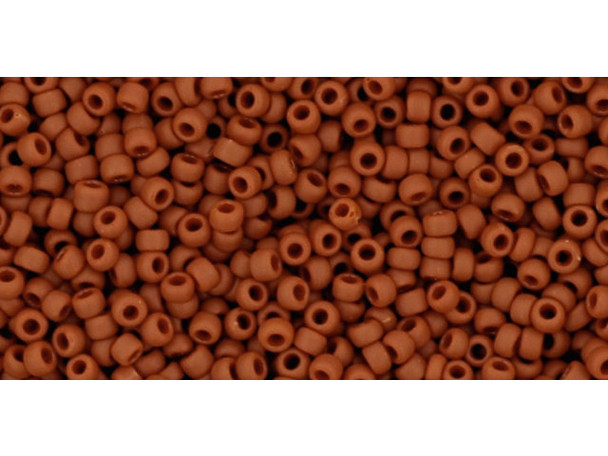 TOHO Glass Seed Bead, Size 15, 1.5mm, Opaque-Frosted Terra Cotta (Tube)