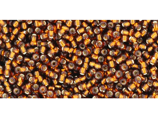 TOHO Glass Seed Bead, Size 15, 1.5mm, Silver-Lined Smoky Topaz (Tube)
