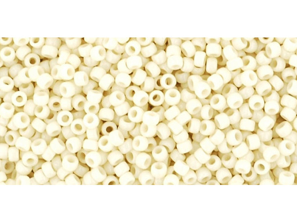TOHO Glass Seed Bead, Size 15, 1.5mm, Opaque Lt Beige (Tube)