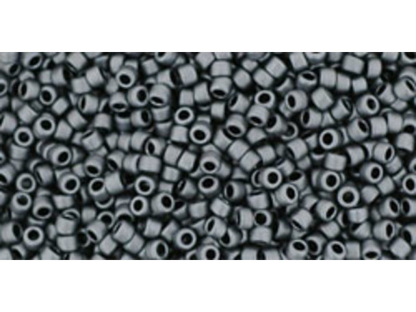 TOHO Glass Seed Bead, Size 15, 1.5mm, Matte-Color Opaque Gray (Tube)