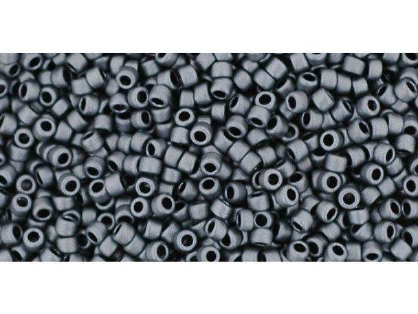TOHO Glass Seed Bead, Size 15, 1.5mm, Matte-Color Opaque Gray (Tube)